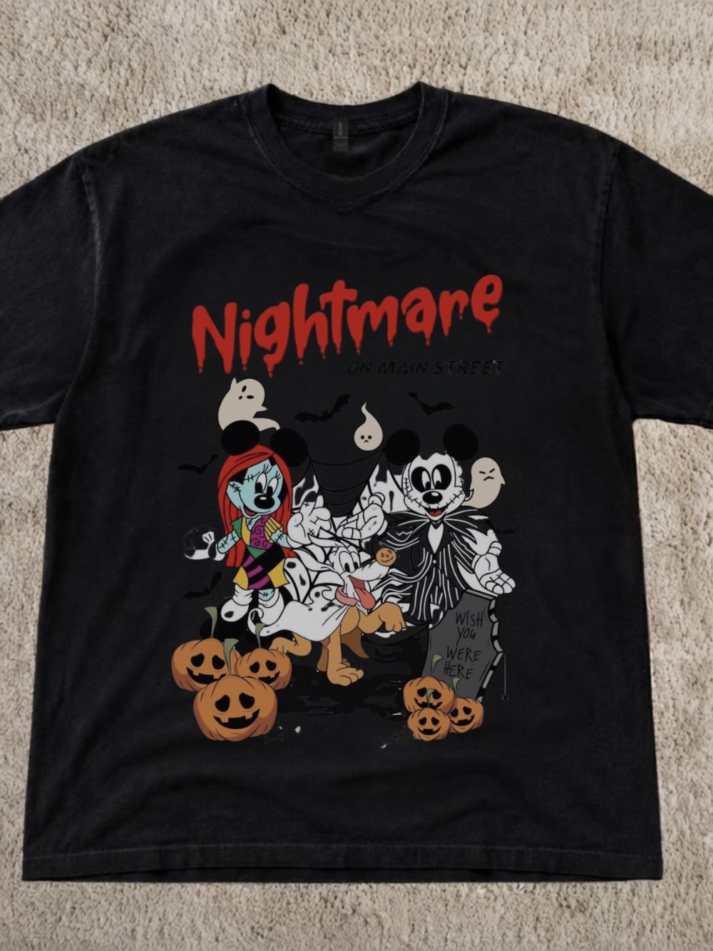 Gildan Black 'Nightmare' Halloween Graphic Short Sleeve Tee
